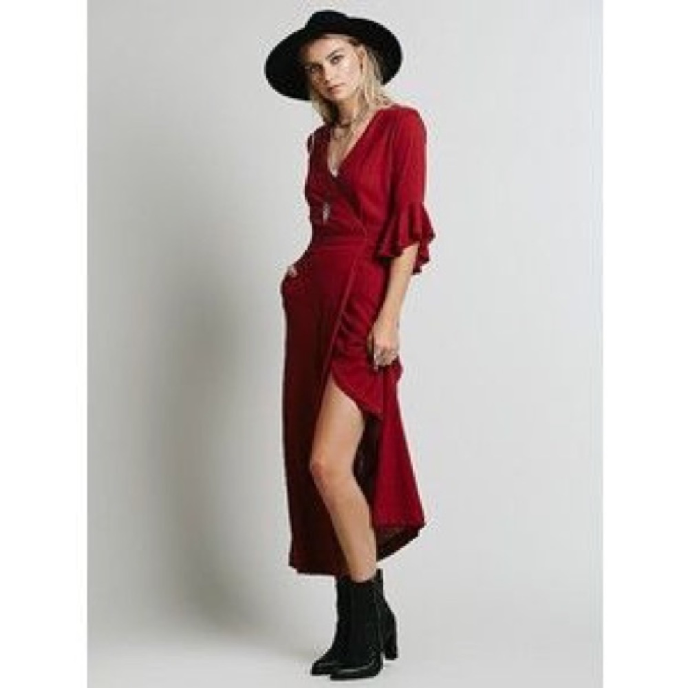 Free people red robe, dress or cover up, XS